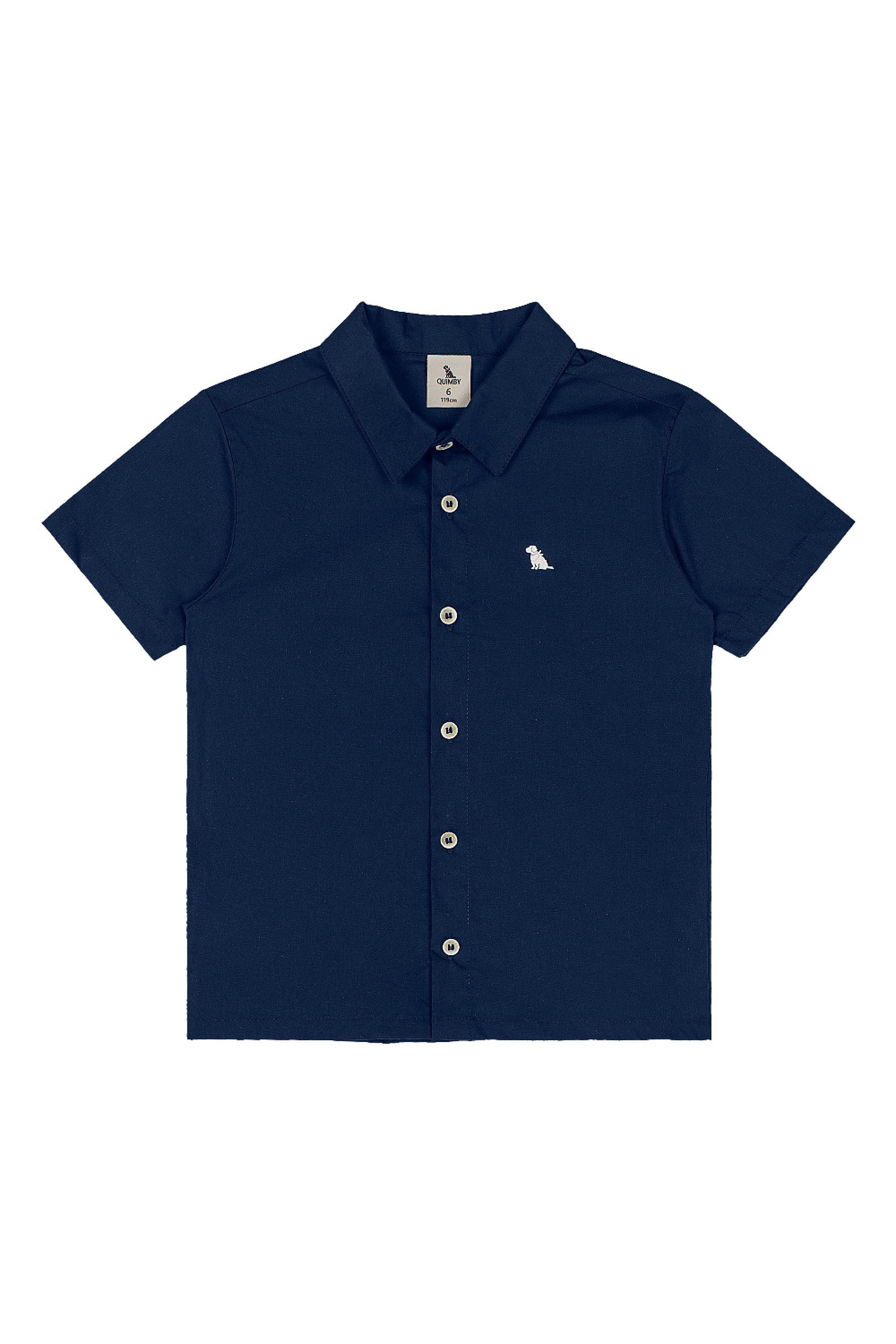 Conjunto Infantil Camisa Social em Tricoline e Bermuda (Azul Marinho) Quimby - Imagem 33